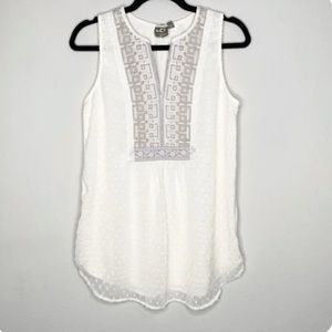 Anthropologie One September Beaded Tunic Blouse